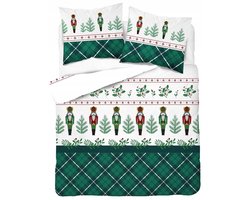 Flanellen Kerst Dekbedovertrek Notenkraker 220x200 cm