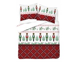 Flanellen Kerst Dekbedovertrek Set 220x200cm met 2 Kussenslopen 70x80cm