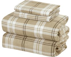 Flanellen Lakenset - Beddengoed Set - Warm Slapen - Dubbel Geborsteld - Queen Size - Richmond