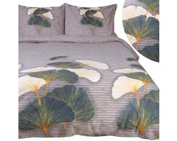 Flanelove Flanel Beddengoed 140x200cm - Bloemen & Bladeren, 160 g/m²