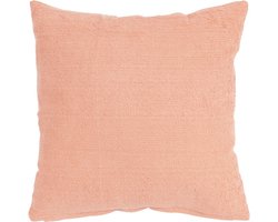 Flannel Peach Kussen | 45 X 45 | Sierkussen Voor Woonkamer Of Slaapkamer