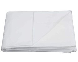 Flat Sheet Linen Bed Linen - Soft Cotton Blend, Easy Care, White Double Size