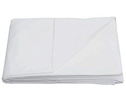 Flat Sheet Linen Bed Linen - Soft Cotton Blend, Easy Care, White Double Size