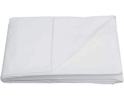 Flat Sheet Linen Bed Linen - Soft Cotton Blend, Easy Care, White Double Size