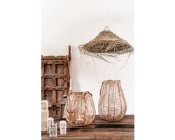 Flat zeegras hanglamp | Handgemaakt | Lampenkap uit Marrakesh / Marokko