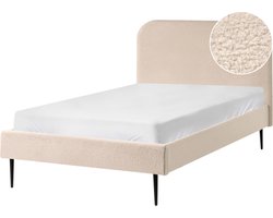 FLAYAT - Eenpersoonsbed - Beige - 120 x 200 cm - Bouclé