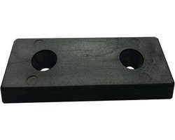 FLE - Glijder zwart rechthoek 4 bij 2 cm en hoogte 0,8 cm van massief kunststof - 8 stuks