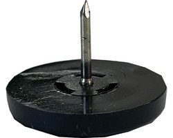 FLE - Glijder zwart rond Ø 3 cm en hoogte 0,6 cm van kunststof - 20 stuks
