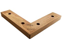 FLE - Hoekpoot hout 20 bij 20 cm en hoogte 2 cm van massief hout