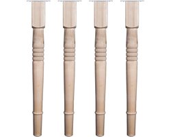 FLE - Landelijke meubelpoot rond Ø 7 cm en hoogte 73 cm van massief hout - 4 stuks