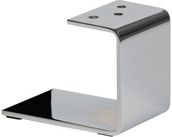FLE - Massief stalen meubelpoot chroom design 15 bij 7 cm en hoogte 12 cm (koker 1 x 7 cm)