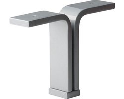 FLE - Massief stalen meubelpoot grijs design 18,5 bij 4 cm en hoogte 13 cm (koker 1 x 4 cm)