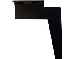 FLE - Massief stalen meubelpoot zwart design 14 bij 1 cm en hoogte 18 cm