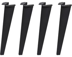 FLE - Massief stalen meubelpoot zwart taps 11,5 bij 7 cm en hoogte 40 cm - 4 stuks