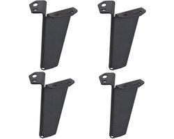 FLE - Massief stalen meubelpoot zwart taps 8 bij 5 cm en hoogte 10 cm - 4 stuks