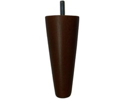 FLE - Meubelpoot bruin conisch 5,5 bij 5,5 cm en hoogte 12 cm van massief hout (M8)