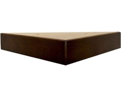 FLE - Meubelpoot bruin hoek 15 bij 15 cm en hoogte 3 cm van massief hout