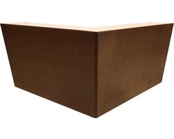 FLE - Meubelpoot bruin hoek 20 bij 20 cm en hoogte 10 cm van massief hout