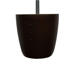 FLE - Meubelpoot bruin rond Ø 8 cm en hoogte 8 cm van massief hout (M10)