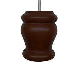 FLE - Meubelpoot bruin rond Ø 9 cm en hoogte 12 cm van massief hout (M8)