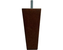 FLE - Meubelpoot bruin taps 5,5 bij 5,5 cm en hoogte 13 cm van massief hout (M8)