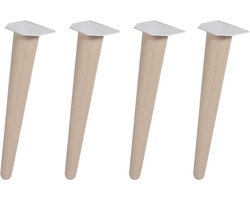 FLE - Meubelpoot conisch Ø 3 cm en hoogte 40 cm van massief hout - 4 stuks