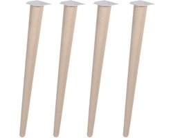 FLE - Meubelpoot conisch Ø 3 cm en hoogte 72 cm van massief hout - 4 stuks