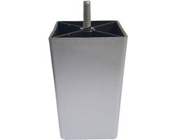 FLE - Meubelpoot grijs vierkant 7 bij 7 cm en hoogte 12 cm van kunststof (M8)