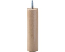 FLE - Meubelpoot rond Ø 4 cm en hoogte 15 cm van massief hout (M10)