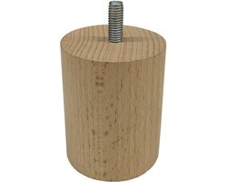 FLE - Meubelpoot rond Ø 6,4 cm en hoogte 8 cm van massief hout (M8)