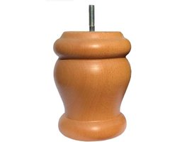 FLE - Meubelpoot rond Ø 9 cm en hoogte 12 cm van massief hout (M8)