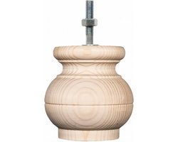 FLE - Meubelpoot rond Ø 9 cm en hoogte 9 cm van massief hout (M8)
