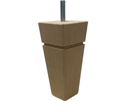 FLE - Meubelpoot taps 5,5 bij 5,5 cm en hoogte 12 cm van massief hout (M8)