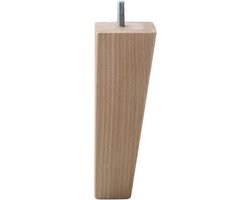 FLE - Meubelpoot vierkant 6 bij 6 cm en hoogte 17 cm van massief hout (M10)