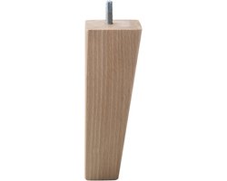 FLE - Meubelpoot vierkant 6 bij 6 cm en hoogte 17 cm van massief hout (M8) , taps 6 x 6 cm / 3,5 x 3,5 cm