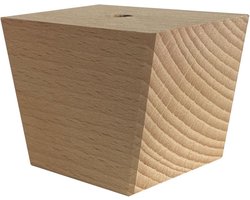 FLE - Meubelpoot vierkant 7 bij 4,5 cm en hoogte 5 cm van massief hout