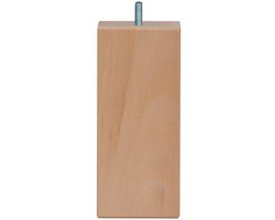 FLE - Meubelpoot vierkant 7 bij 7 cm en hoogte 16 cm van massief hout (M10)