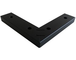 FLE - Meubelpoot zwart hoek 20 bij 20 cm en hoogte 2 cm van massief hout