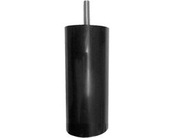 FLE - Meubelpoot zwart rond Ø 5 cm en hoogte 10 cm van kunststof (M8)