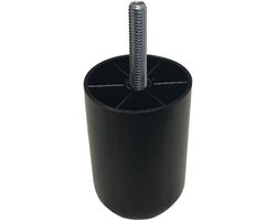 FLE - Meubelpoot zwart rond Ø 5 cm en hoogte 6 cm van kunststof (M8)