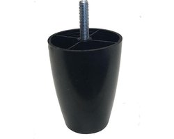 FLE - Meubelpoot zwart rond Ø 5 cm en hoogte 8,5 cm van kunststof (M8)