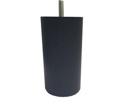 FLE - Meubelpoot zwart rond Ø 6 cm en hoogte 12 cm van kunststof (M8)