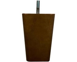 FLE - Meubelpoot zwart taps 7,5 bij 7,5 cm en hoogte 11,5 cm van massief hout (M8)