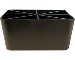 FLE - Meubelpoot zwart vierkant 11 bij 11 cm en hoogte 5 cm van kunststof, taps 11 x 11 cm / 10 x 10 cm