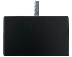 FLE - Meubelpoot zwart vierkant 8 bij 8 cm en hoogte 5 cm van massief hout (m8)