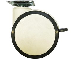 FLE - Meubelwiel wit rond Ø 10 cm en hoogte 12,5 cm van massief kunststof