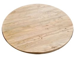 FLE - Salon tafelblad rond, diameter 40 cm en dikte 4 cm massief duurzaam elmwood