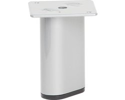 FLE - Stalen meubelpoot chroom ovaal 6 bij 3 cm en hoogte 9,5 cm