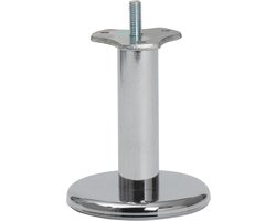 FLE - Stalen meubelpoot chroom rond ø 2,5 cm en hoogte 10 cm (M8)