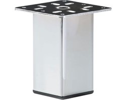 FLE - Stalen meubelpoot chroom vierkant 5 bij 5 cm en hoogte 10 cm (koker 5 x 5 cm)